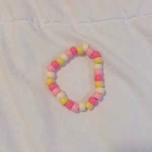 Pink yellow and white kids bracelet